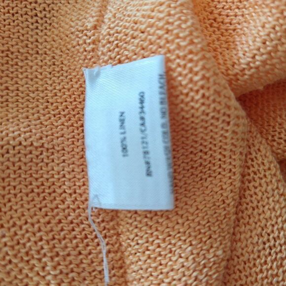 Eileen Fisher orange linen  knit pullover sweater size XS - Picture 4 of 6